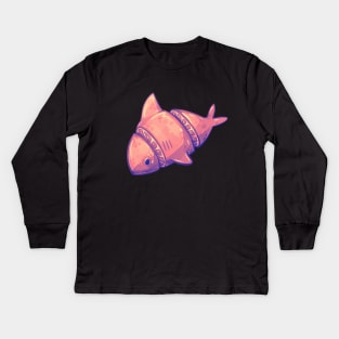 Pink Lemonade Shark Kids Long Sleeve T-Shirt